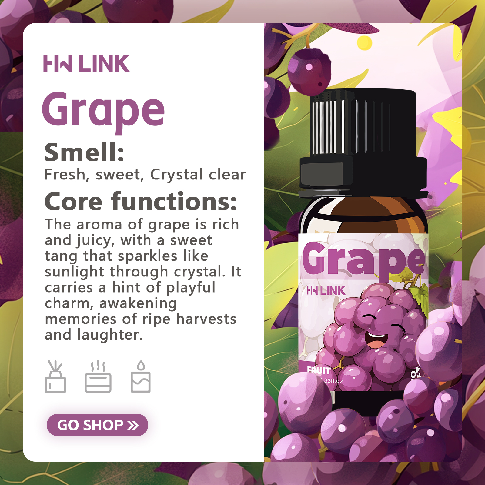 Grape Essential Oil 10ml Perfu - Fragrance Oil 10Ml avaliação e preço
