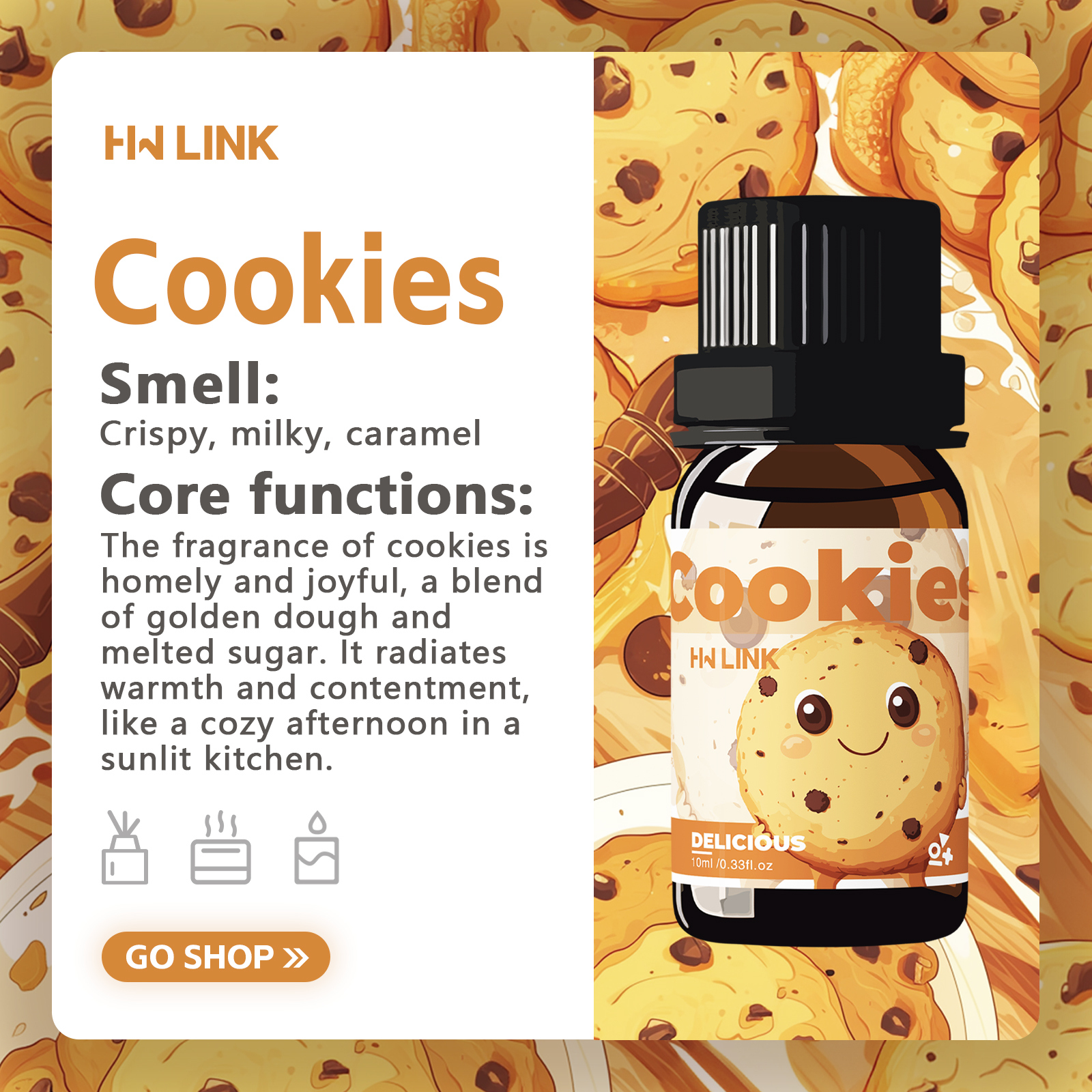 10ml Cookies Essential Oils Pe - Fragrance Oil 10Ml avaliação e preço